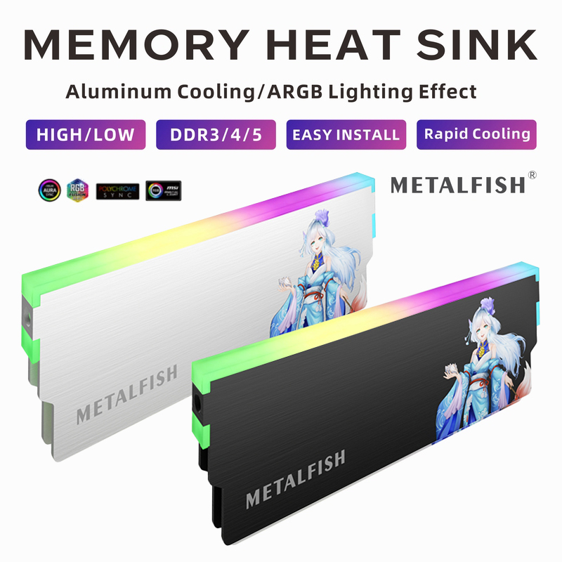 METALFISH DRAM Heatsink 5V-3PI - огляд і ціна Ddr5 Rgb Ram
