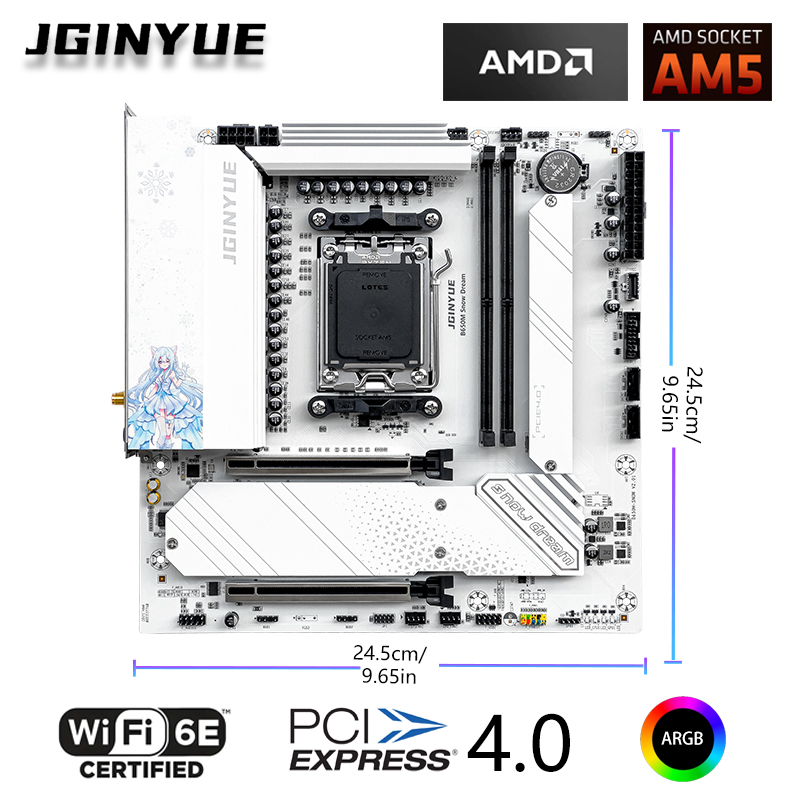 JGINYUE B650M Snow Dream WiFi  - огляд і ціна Ddr5 Rgb Ram